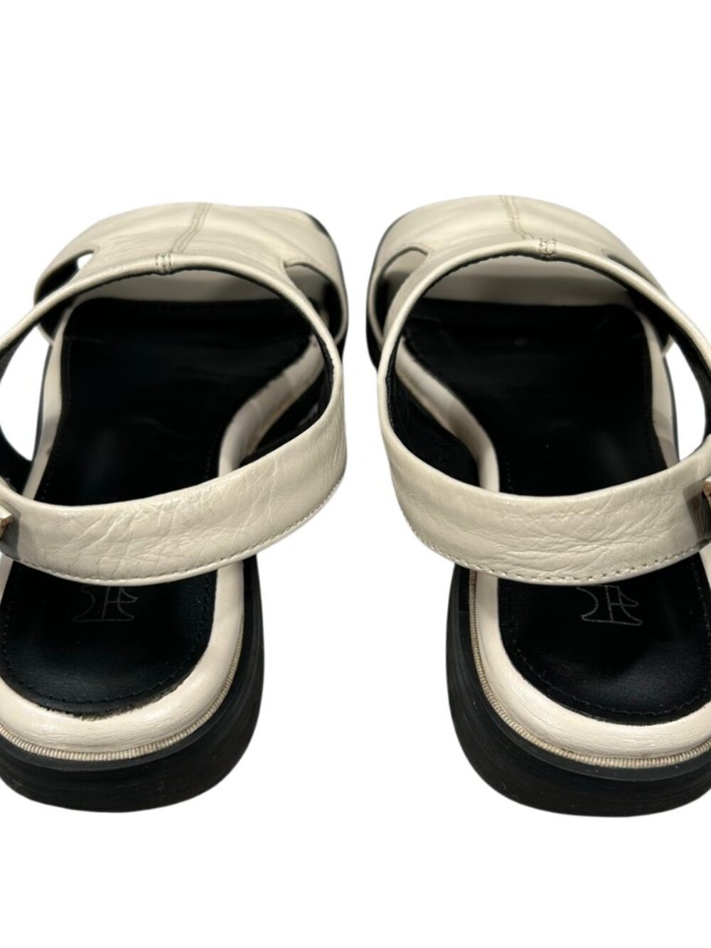Formel Camele Cream Leather Open Toe Ankle Strap Sandals Size 5.5 - Picture 6 of 12
